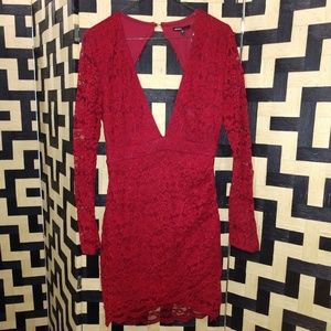 Red lace dress